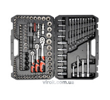 Набор головок торцевых YATO: квадрат 1/2", 3/8", 1/4" с инструментами, насадками. 120 шт.