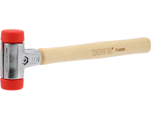 Молоток по бруківці YATO обух з високопружного ПЕ m= 522 г Ø= 30 мм, дерев'яна ручка, заг l= 300 мм