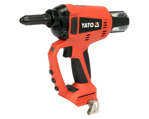 Заклепочник акумуляторний безщітковий YATO Li-Ion 18В 20kN для заклепокØ= 2,4-5,0мм(БЕЗ АКУМУЛЯТОРА)
