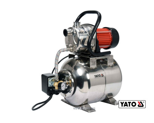 Насосна станція (Гідрофор) мережева YATO: 1200 Вт, 4000 л/год, Ø= 1", 19 л, глиб.- 9м, вис.- 50м [1]