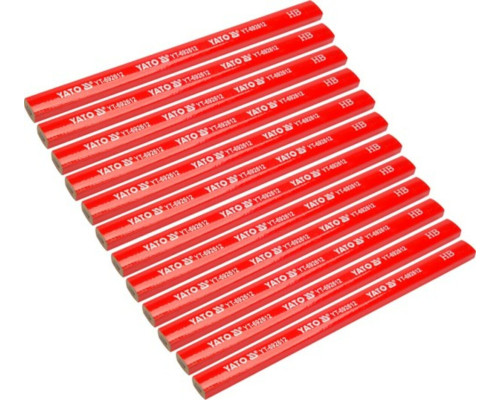 Олівці столярні YATO: з твердістю HB, L= 175х 5х 2 мм. 12 шт, [120]