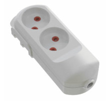 Колодка мережева VIROK: з 2 гніздами без заземлення