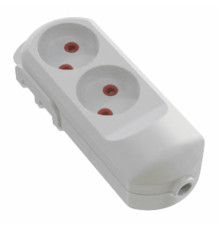 Колодка мережева VIROK: з 2 гніздами без заземлення