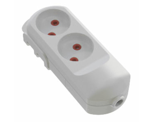 Колодка мережева VIROK: з 2 гніздами без заземлення