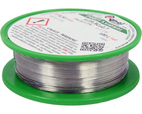 Припій без свинцю CYNEL : Ø0,5 мм, Sn99,3-Cu0,7 дротяний на котушці з флюсом m= 100 г [30]