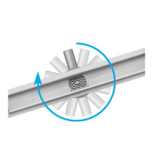 Трап підлоговий зливний з нержавіючої сталі "ROTARY" FALA; 70x 4х 5 см, обертовий сифон [5/70]