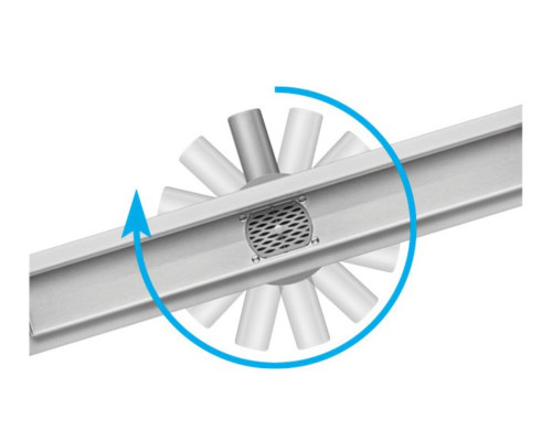 Трап підлоговий зливний з нержавіючої сталі "ROTARY" FALA; 70x 4х 5 см, обертовий сифон [5/70]