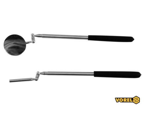 Дзеркало оглядове і магнітний тримач VOREL Ø=54x320-520 мм/ 315-510 мм, телескопічні ручки, 2 шт[25]