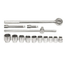 Набор головок торцевых VOREL: квадрат 3/4", М22-50 мм с трещаткой и воротком [14 Ед.] [2]