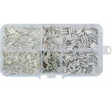 Набір наконечників для кабеля без ізоляції YATO : 6 різних розмірів, 1000 шт, в футлярі [100]