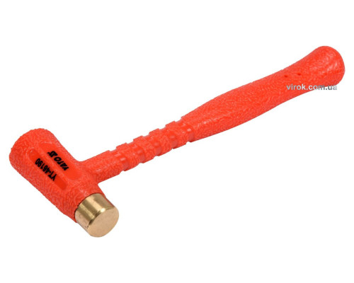 Молоток безынерционный YATO сплошной, с латунным бойком Ø= 20 мм, m= 300 г, l= 220 мм [6/36]