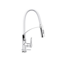 Змішувач води FALA "FLEXIBLE-2" для раковини з гнучкою білою лійкою, регулюв. потоку води, l= 60 см