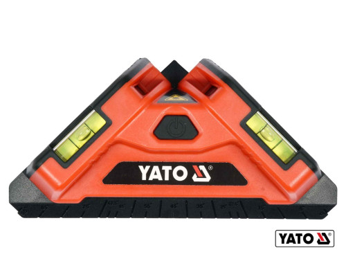 Уровень лазерный для укладки плитки YATO: диап.- 10м,+/-1мм, угол-90°, 2 лазера, 2 капсулы, 2xAA [4]