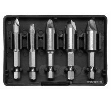 Набір екстракторів YATO : HEX 1/4", HSS 4241, для видалення зломаних гвинтів 5 шт [40]