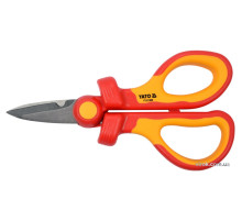 Ножницы универсальные YATO; Хр-ван l=160 мм с диэлектр. изолированными ручками 1000 В [6/48]