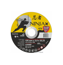 Диск відрізний по металу/нержав. сталі NINJA : Ø= 125 х 22.23 мм, t= 2,0 мм [25шт/уп/400]