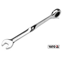 Ключ ріжково-накидний, кручений 90° з тріщаткою YATO : М= 11 x 172 мм, HRC 40-45, Cr-V(DW)