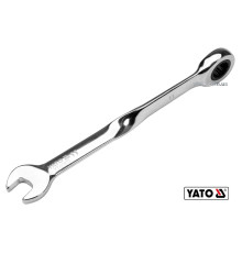 Ключ ріжково-накидний, кручений 90° з тріщаткою YATO : М= 11 x 172 мм, HRC 40-45, Cr-V(DW)