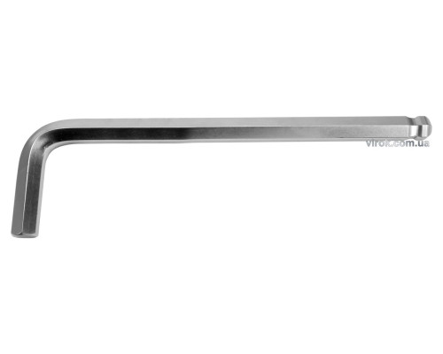 Ключ 6-гранний Г-подібний 2-сторонній YATO Cr-V, М14 мм, з кульовим наконечником, 56х236 мм [25/50]