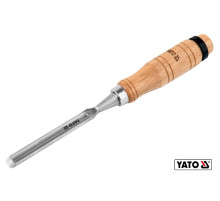 Стамеска напівкругла YATO : b= 10 мм, клинок- 125 мм, дерев'яна ручка- 112 мм [12/48]