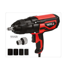 Гайковерт ударний мережевий YATO: 1/4" HEX x 1/2" F, 1020Вт, 600Нм, 2600 об/хв +4 головки і кейс [3]