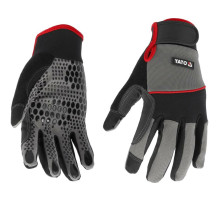 Рукавиці робочі з протиковзними надолониками YATO: штучна шкіра, поліуретан, спандекс, розмір 11