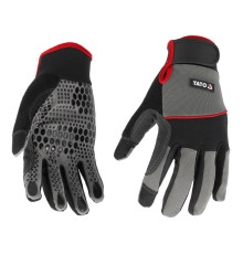Рукавиці робочі з протиковзними надолониками YATO: штучна шкіра, поліуретан, спандекс, розмір 11