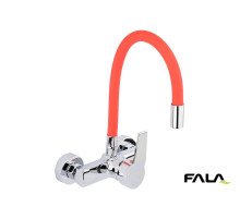 Змішувач води настінний "FLEXIBLE" FALA з гнучкою червоною лійкою [10]