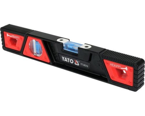 Рівень ударостійкий з магнітами YATO: L= 30 см. 2 капсули в алюмінієвому корпусі [40]