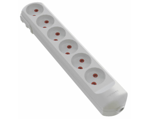 Колодка мережева VIROK: з 6 гніздами без заземлення