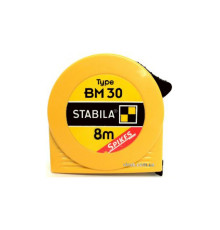Рулетка STABILA Type BM30 : L= 8 м x 25 мм, пласт. корпус з сталевою стрічкою