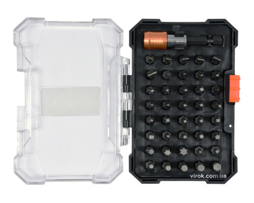 Насадки викруткові з тримачем STHOR Cr-V, з 6-гран. хвостов.- 1/4", l= 25 мм, наб. 41 елем. [10/40]