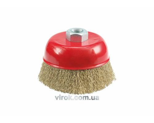 Щітка дротяна VOREL чашкоподібна, Ø-100 мм, з гайкою М14 [6/24]