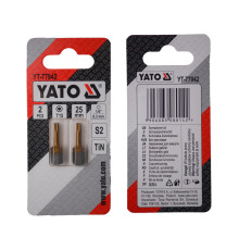 Насадка викруткова YATO TORX T15 х 25 мм. HEX 1/4", покрита титаном, 2 шт