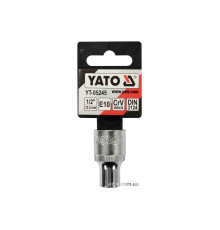 Головка торцева YATO : TORX E10, квадрат 1/2", CrV, DIN 2124 [Блістер] [6/180]