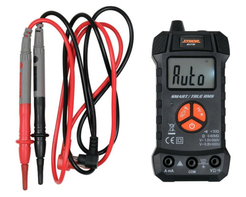 Мультиметр ел.парам.STHOR:0-10 А,0-600 В AC/D з LCD-дисп,жив- 2x1.5V; AAA ,SMART з фуннцією TRUE RMS