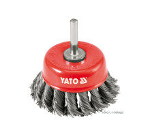 Щетка - крацовка чашевидная YATO со шпинделем Ø=75мм [12/72]