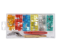 Автомобильные предохранители YATO STANDARD, в ассортименте с индикатором, 92 шт [24/720]