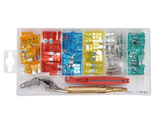 Автомобильные предохранители YATO STANDARD, в ассортименте с индикатором, 92 шт [24/720]