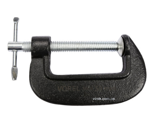 Струбцина з гвинтовим затиском "G" подібна VOREL; l= 50 мм [50]