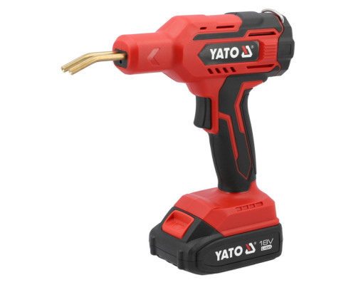 Паяльник для пластика YATO аккумул. Li-Ion 18 В 2 Год, 60 Вт, макс. t= 500ºC в футляре с оборудованием