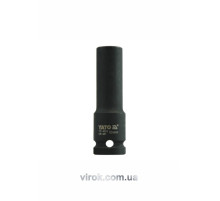 Головка торцевая ударная 6-гранная YATO: удлиненная, квадрат 1/2", М=12 мм, L=78 мм [30/120]