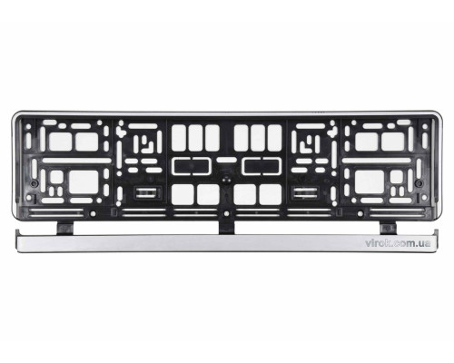 Рамка під номерний знак авто VOREL : срібна, 529 х 132 х 11 мм (пластикова) [50]