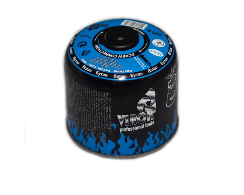 Балон газовий 1-разовий VIROK з різьбою (7/16) 300g/600ml. для плит/кемпінгу (EN417) [24]