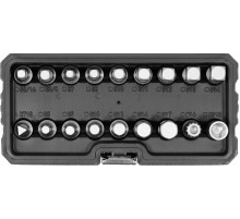 Торцевые насадки для оливозливных пробок YATO: квадрат-3/8"; Cr-V, 18 шт [5/10]