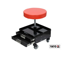Табурет на колесах YATO з 3 шуфлядами, 380 x 380 x 450-560 мм, 150 кг [1]