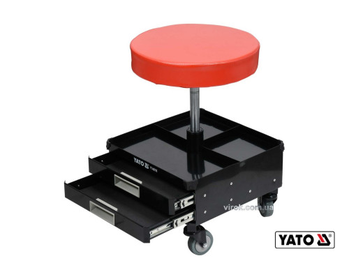 Табурет на колесах YATO с 3 ящиками, 380 x 380 x 450-560 мм, 150 кг [1]