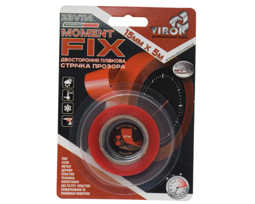 Стрічка 2-стороння плівкова VIROK Moment Fix: 15 мм х 5 м [30]