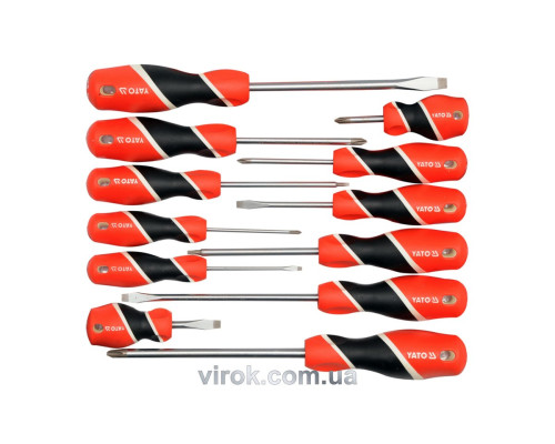 Набір викруток плоских хрестових YATO : SL, PH, SQ. 12 шт. [6/12]