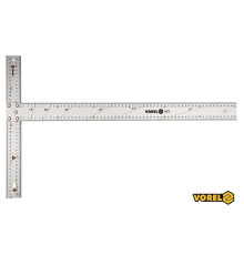 Кутник алюмінієвий VOREL : 600 х 390 мм, з розмітками кутів 15-75° [2/10]